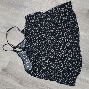 Woman's halter top, large 11-13 black white